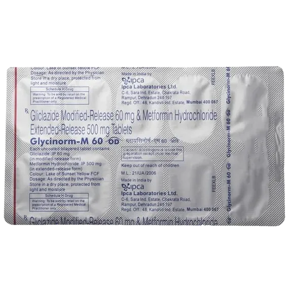 glycinorm m od 60mg tablet 10's